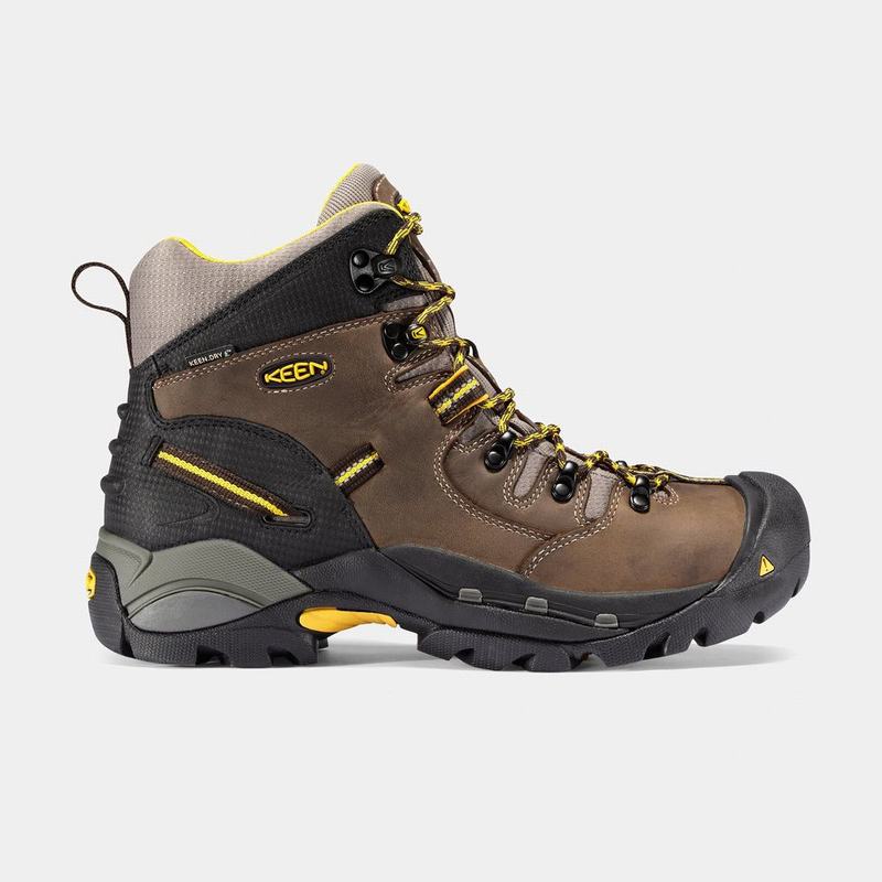 Keen Pittsburgh 6" Steel Toe - Erkek Iş Botu - Kahverengi/Sarı - Türkiye (349580LZO)